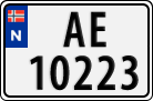 License plate of Norway, Cars