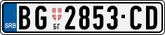 License plate of Serbia, Cars