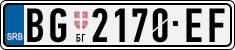 License plate of Serbia, Cars