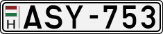 license plates of Hungary, Cars (1990)