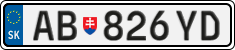 License plate of Slovakia, Cars