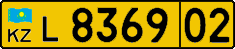 License plate Kazakhstan, Foreigners (2012)