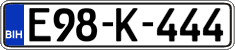 License plate of Bosnia and Herzegovina, Regular plates