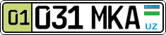 License plate of Uzbekistan, Organizations