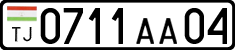 License plate of Tajikistan, Private owners (2009)