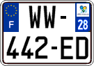 French license plate, SIV (temporary)