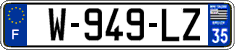 French license plate, SIV (garage)