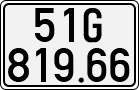 License plate of Vietnam, Cars