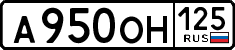 License plate Russia, Cars