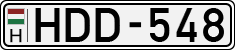 license plates of Hungary, Cars (1990)