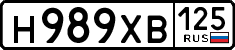 License plate Russia, Cars