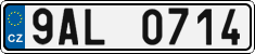License plate of the Czech Republic, Cars (2001)
