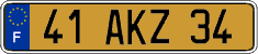 French license plate, FNI