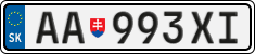 License plate of Slovakia, Cars