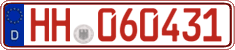 German license plate, Red license plates