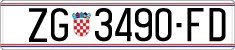 License plate of Croatia, Regular plates