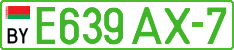 License plate Belarus, Electric vehicles (cars)