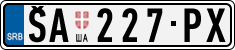 License plate of Serbia, Cars