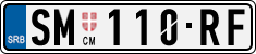 License plate of Serbia, Cars