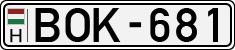 license plates of Hungary, Cars (1990)