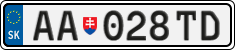 License plate of Slovakia, Cars
