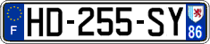 French license plate, SIV (ordinary)
