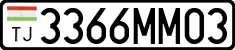 License plate of Tajikistan, Private owners (2009)