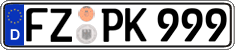 German license plate, Regular plates