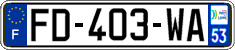 French license plate, SIV (ordinary)