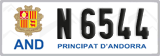 License plate of Andorra, Cars (A 1234)