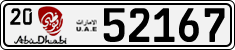 License plate of the UAE, Abu Dhabi, Cars