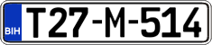License plate of Bosnia and Herzegovina, Regular plates