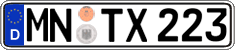 German license plate, Regular plates