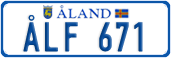 License plate of Åland, Cars (ÅLA 1234)