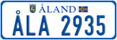 License plate of Åland, Cars (ÅLA 1234)