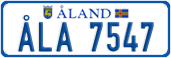 License plate of Åland, Cars (ÅLA 1234)