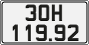 License plate of Vietnam, Cars