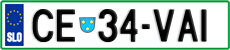 License plate of Slovenia, Cars