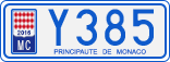 License plate of Monaco, Cars