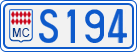 License plate of Monaco, Cars
