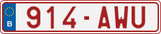 License plate of Belgium, 1951 year system