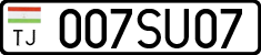 License plate of Tajikistan, Organizations (2009)