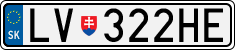 License plate of Slovakia, Cars