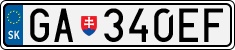 License plate of Slovakia, Cars