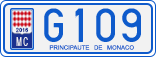 License plate of Monaco, Cars
