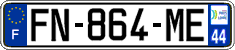French license plate, SIV (ordinary)