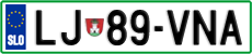 License plate of Slovenia, Cars
