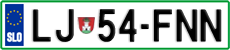 License plate of Slovenia, Cars
