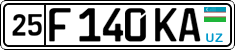 License plate of Uzbekistan, Private owners