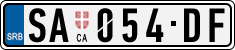License plate of Serbia, Cars